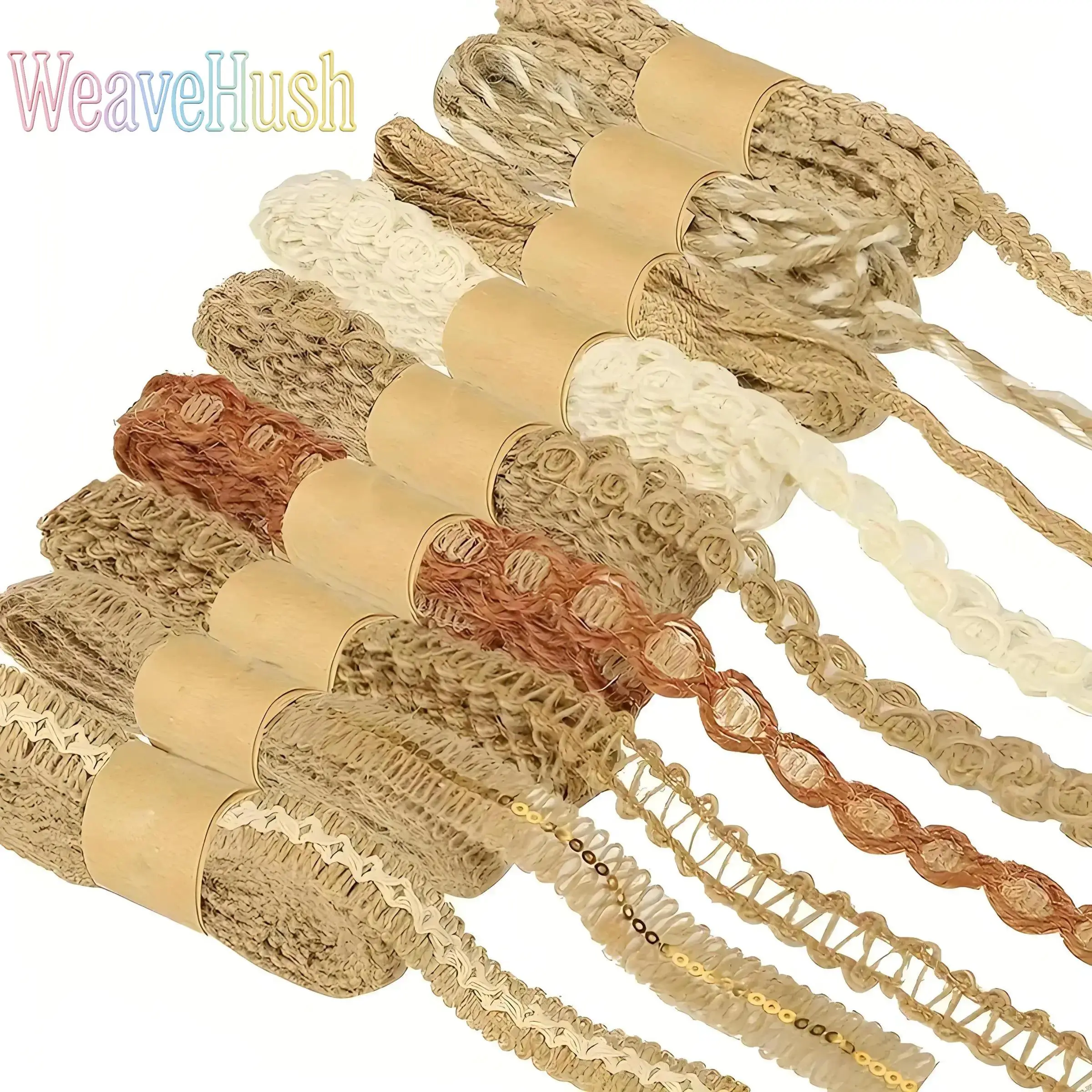 9 Counts Jute Lace Craft Ribbon Set, Multipurpose Plain Lace Trim & Natural Jute Ribbon, Rustic Decor for Gift Wrapping, DIY Crafts, Holiday Party, Rustic Wedding, Bouquet Decoration & Handmade Art Projects