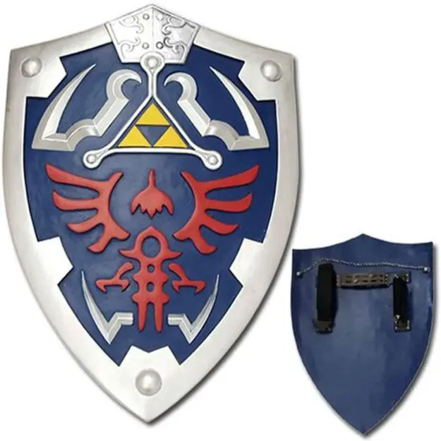 The Legend of Zelda Hylian Costume Shield, Full-Size Metal Shield, 25-inches Overall for Halloween, Cosplay, Costumes and Decoration