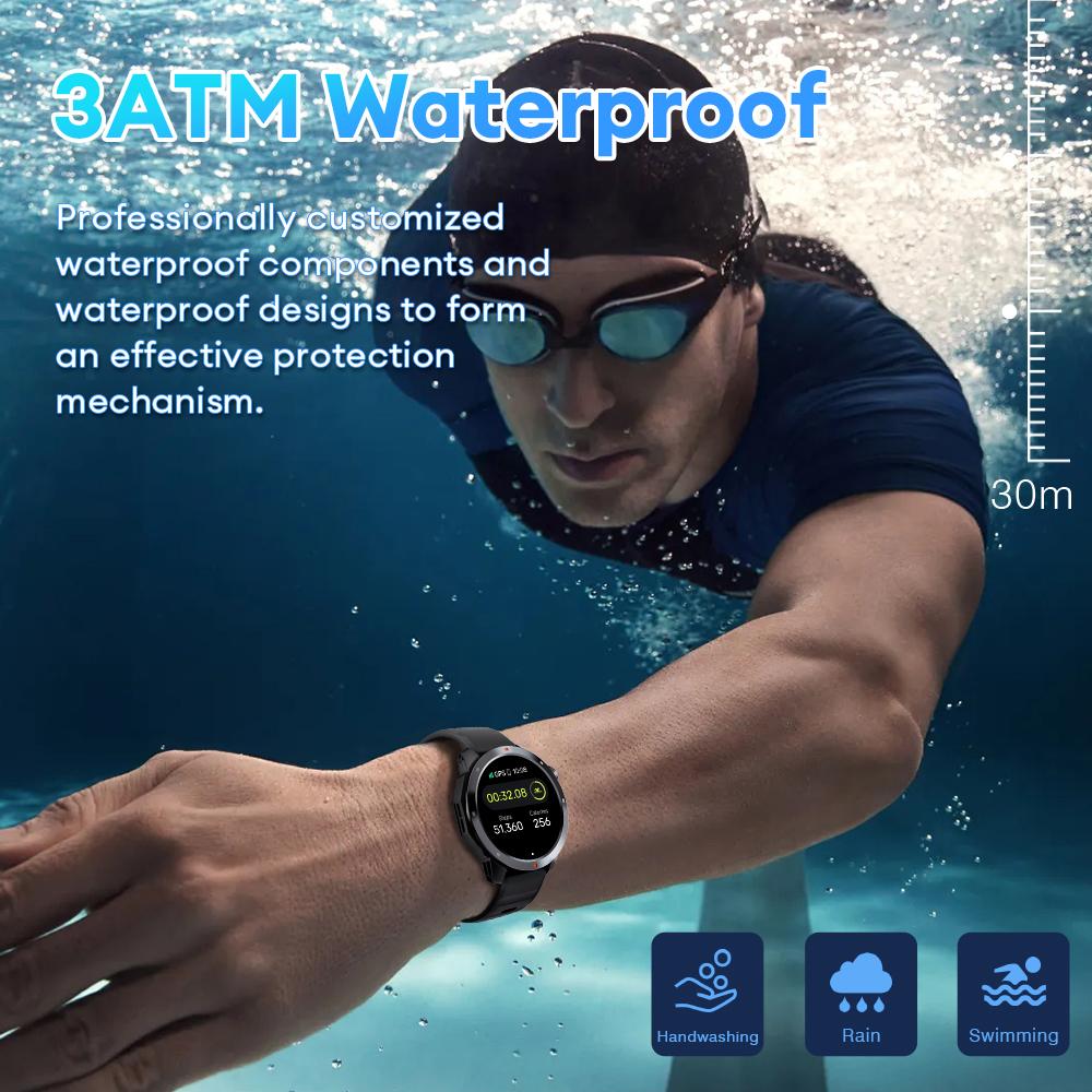 【BUILT-IN GPS】Aolon Navi R3 Ultra Men’s Smart Watch for outdoor use, with 1.43" AMOLED display, stainless steel bezel, Bluetooth calling, 60 sports modes, Motion L4 algorithm, 24/7 health tracking, IP68 waterproof, Android & iOS compatible.