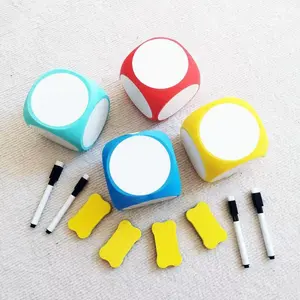 Reusable EVA Giant Dice Set, 4pcs Durable & Washable, Ideal for Parties & Events, Write-On/Erase-Off Design, Enhances Learning Experience, Party Game