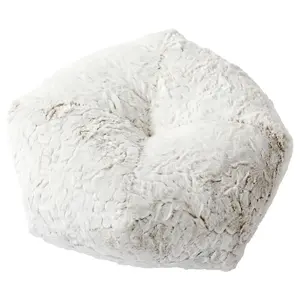 Sorra Home Indoor Fauxchilla Geo Pouf