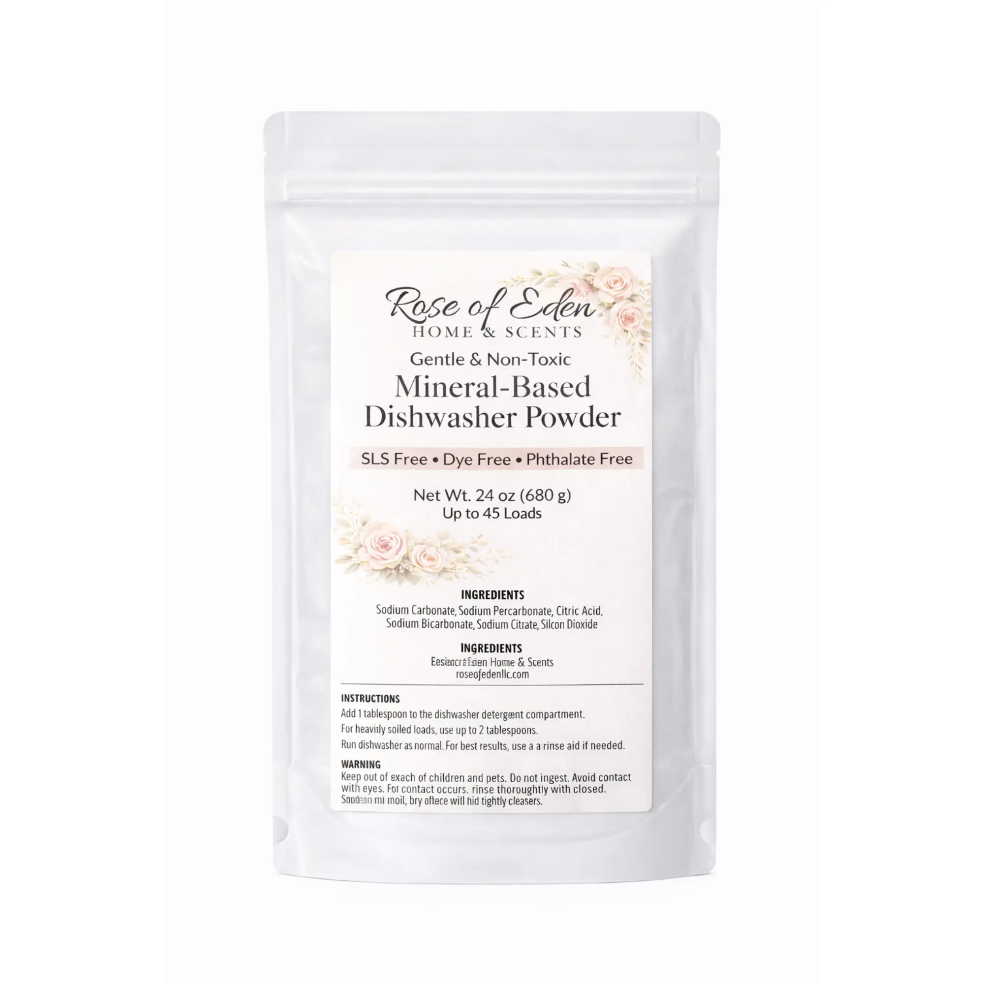 Dishwasher Powder | Non-Toxic, SLS, Chlorine, Fragrance, & Dye Free