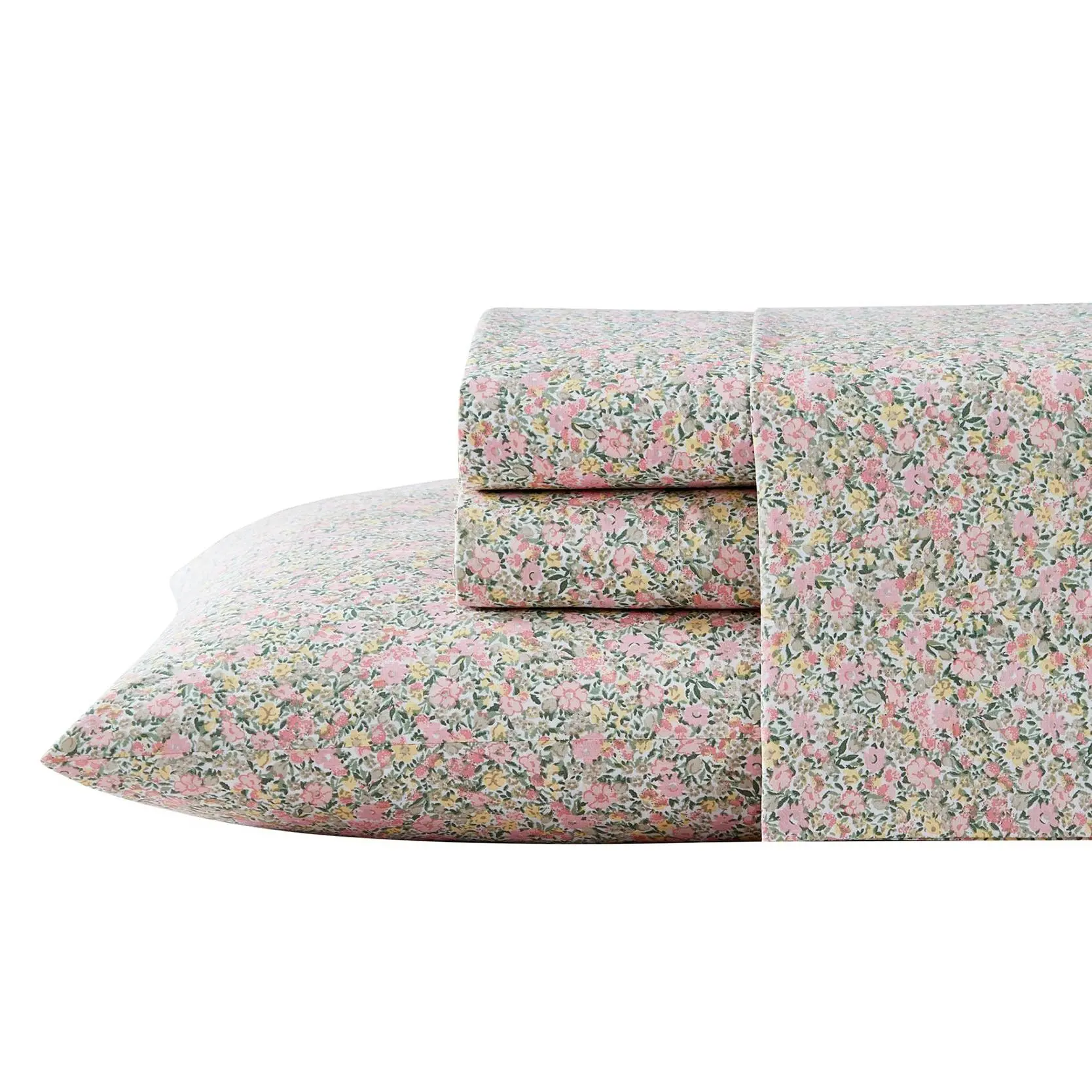 Laura Ashley Lo veston Pink Cot ton Twin Sheet Set