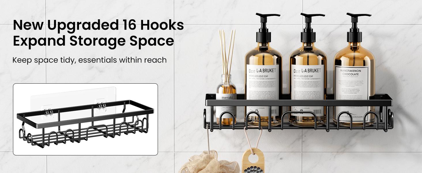 PKBD Shower Caddy 5 Pack Stainless Steel Anti-Rust Adhesive Organizer with Soap & Toothbrush Holders No Drilling for Bathroom Kitchen Home White PKBD Shower Caddy 5 Pack Stainless Steel Anti-Rust Adhesive Organizer with Soap & Toothbrush Holders No Drilling for Bathroom Kitchen Home White