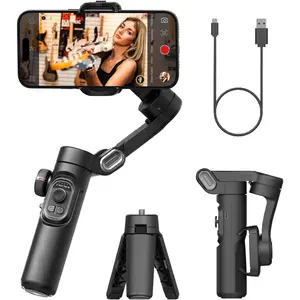 Phone Gimbal Stabilizer 3-Axis Smartphone Foldable Handheld Gimbal for iPhone with Focus Wheel TikTok YouTube Vlog Stabilizer for iPhone16 15 14 13 12 Pro Max Android-