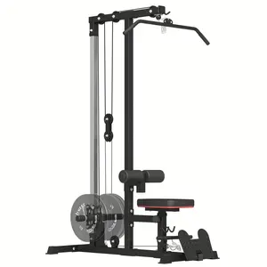 Home Gym LAT Machine - Ultimate Back Exercise Equipment for Low Strength Aids - Flip-Up Footplate, High and Low Pulley Station, Space-Saving Design for Effective Lat Pull Downs, Rows and More