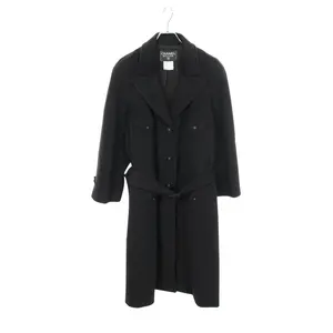 Pre-owned CHANEL Cashmere Small Leather Goods Coco Mark Coat