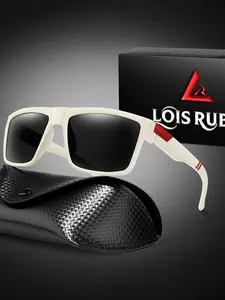 Fashion Polarized Sunglasses Classic Square Frame, Includes Glasses Case + Gift Packaging, Ideal for Outdoor Sports, Driving, Fishing, Cycling