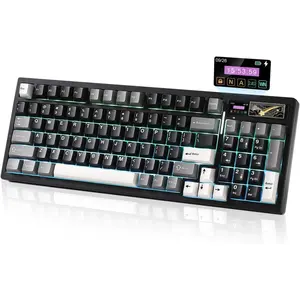 IF99  Mechanical Gaming Keyboard with  LCD Display, QMK/VIA Programmable BT/2.4G/USB-C Gasket Mounted Hot Swap RGB 96% Layout for /Win (Black, Cocoa Cream V2 )
