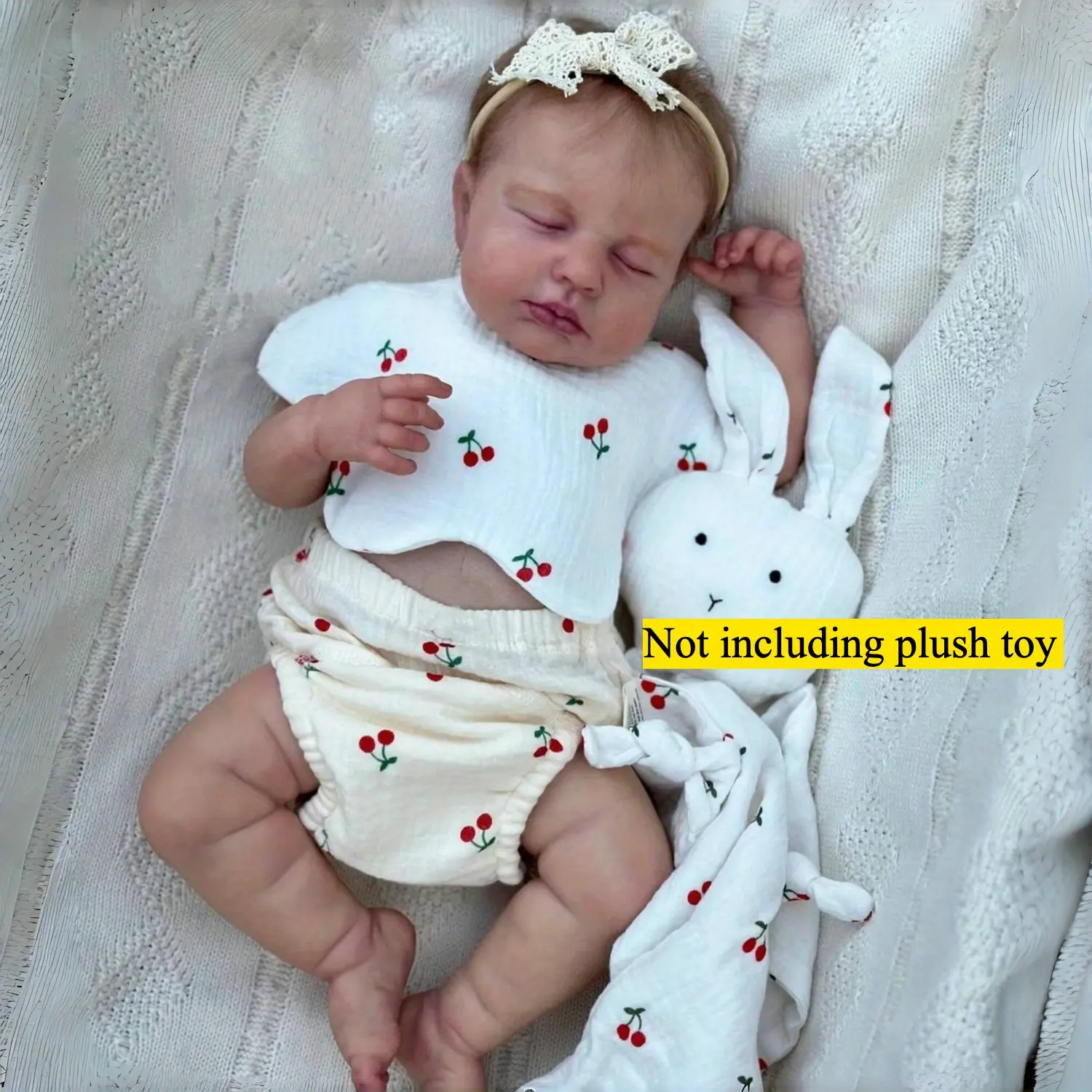 Lifelike Newborn Reborn Baby Doll, 18.9in 3D-Painted Full Vinyl Body with Visible Veins, Asleep Girl Doll Toy for Play House & Bathing, Lifelike Newborn Doll