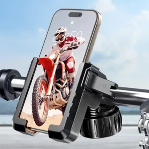 Phone Mount, [No Block Camera]  Phone Holder Mount, [ Wrapped] Handlebar Cell Phone Mount for /Scooter/ATV, Fits  17/16/15/14/13 Pro Max & 4.7"-7" Phones, Black