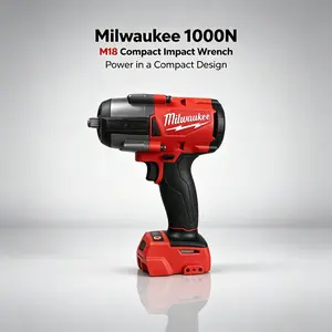 Milwaukee 1000N Impact Wrench, 18V Brushless Motor, 1000N·m Max Torque, Multi Speed & Impact Rate, For Mechanical Repair, Tire Maintenance, Construction Work, Professional Mechanics & Repair Workers