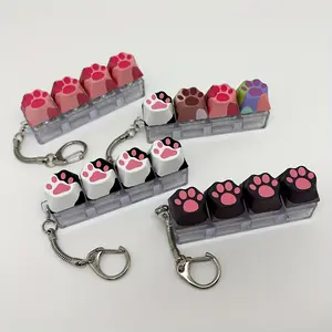 Cat Paw Pressure-Relief Keycap Toy, Fingertip Press Button Keychain for Hobby, Collecting, and Party Supplies, Creative Keycap Tester, Novelty Stress-Relief Pop Fidget Toy