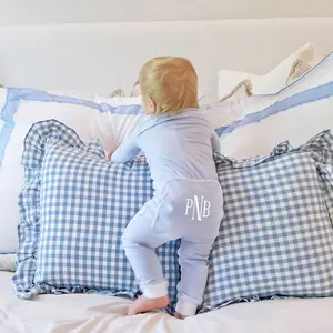 Light Blue Stripe Zip Sleeper - Soft Knit Pajamas for Baby Boys & Girls