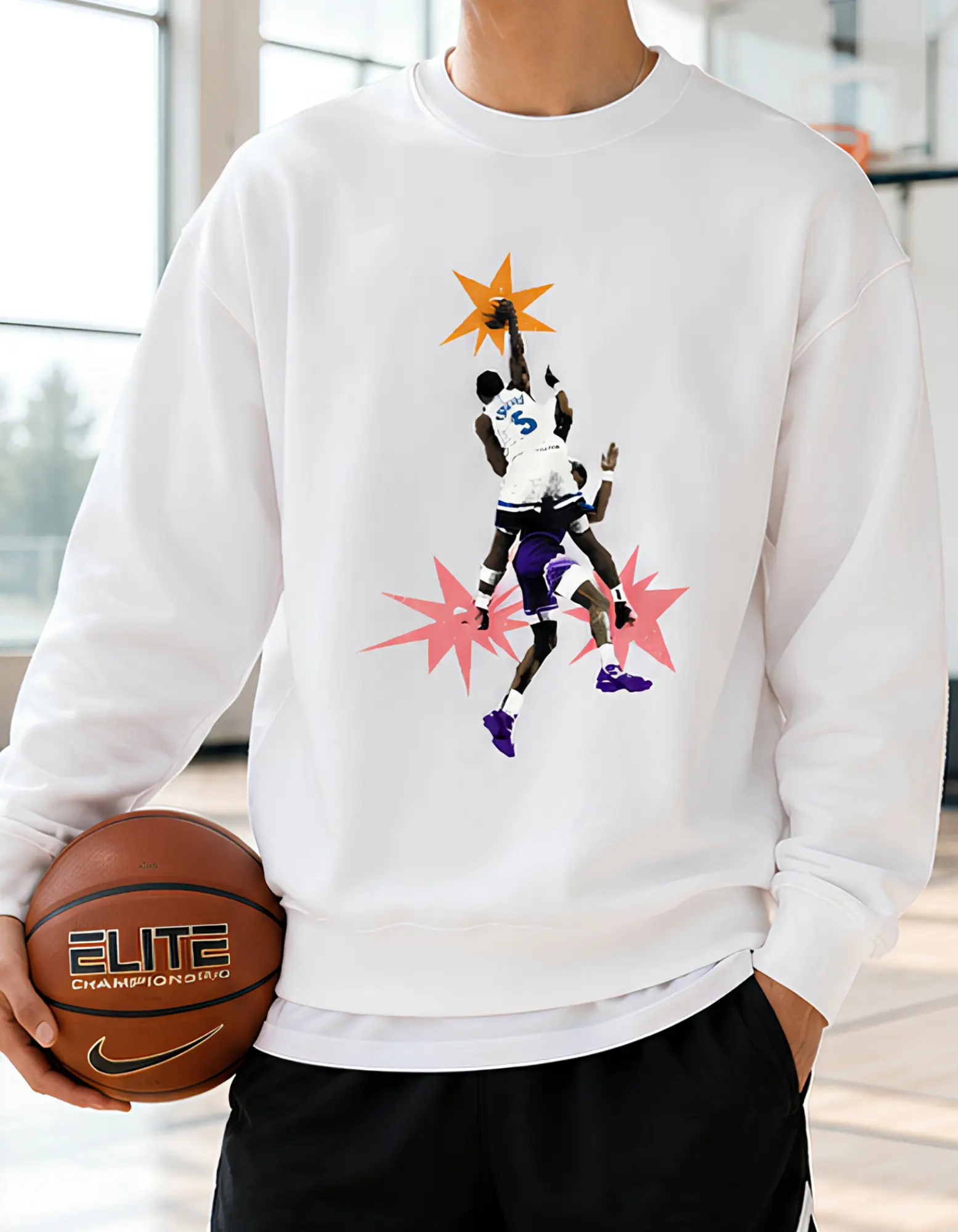 Unisex Anthony Edwards 5 Slam Dunk Basketball Sport Graphic Tshirt Hoodie Sweatshirt Aesthetic Casual Streetstyle Crewneck Basic Tee
