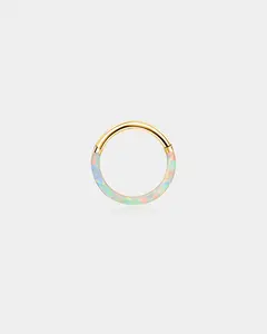 Lab-Grown Opal Hinged Segment Cartilage Hoop