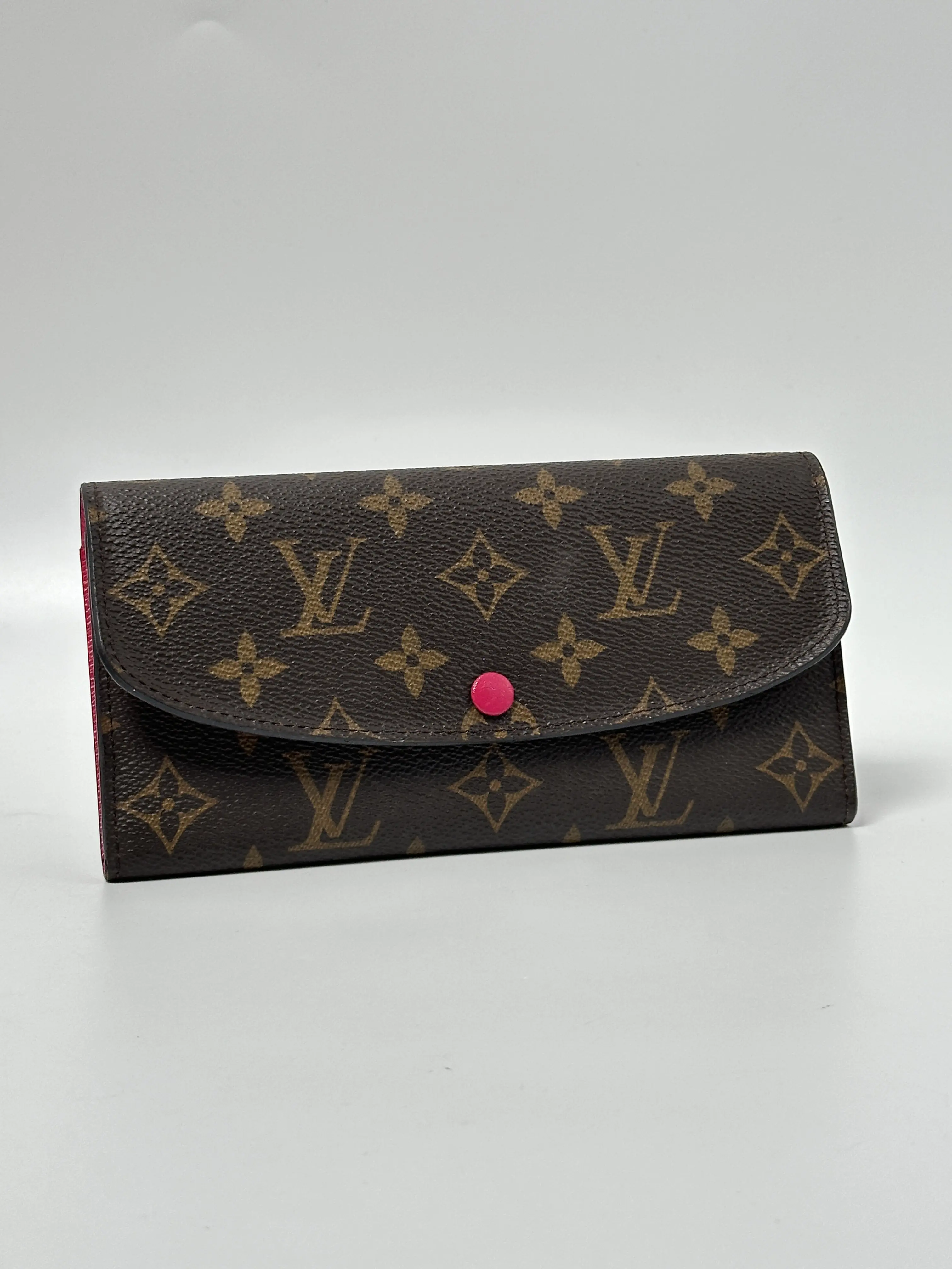 Pre-owned Louis Vuitton CANVAS Wallet Monogram Fuchsia Emilie SH530LV