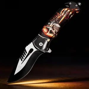 3D printed unique design folding knife, sharp stainless steel blade, durable and portable, outdoor multi-functional tool, sharp blade for Christmas, Halloween and gifts