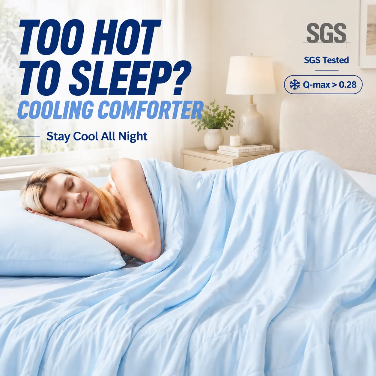 Cooling Comforter for Hot Sleepers Double Sided Cooling Blanket Lightweight Breathable Summer Bedding Machine Washable | CANSUNCH