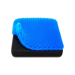 Gel cushion, cooling cushion (extra large and thickened), breathable honeycomb design to absorb pressure points, gel cushion for office chairs, home and car seat cushion, wheelchair cushion