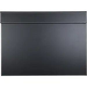 Ultra-Smooth PU Leather Large Desk Pad, Office Desk Protector Mat for Drawing & Writing, A3/A4 File Paper Clip Table Top Mat, 24''x18'' Black