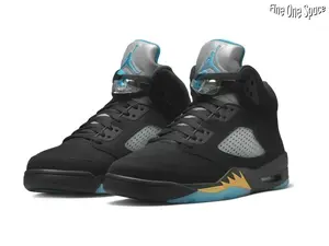 Trendy Black High-Top Athletic Shoes, Premium Suede & Mesh Construction, Vibrant Teal & Gold Trim, Silver Tongue Detail, Padded Ankle Collar, Shock-Absorbing Non-Slip Sole, Versatile Footwear for Street Style & Casual Wear