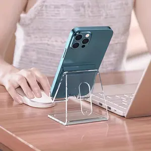 Acrylic Transparent Mobile Phone Stand Office Desktop Creative Ornament - Multi functional Flat Non slip Support Stand Phone Holders