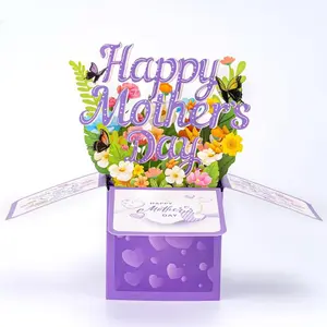 3D Pop-Up Flower Box Card, Sentimental Ritual Gift for Mom, Perfect for Mother's Day, Unique and Heartfelt Present Idea, Greeting Card, Interactive Greeting Card