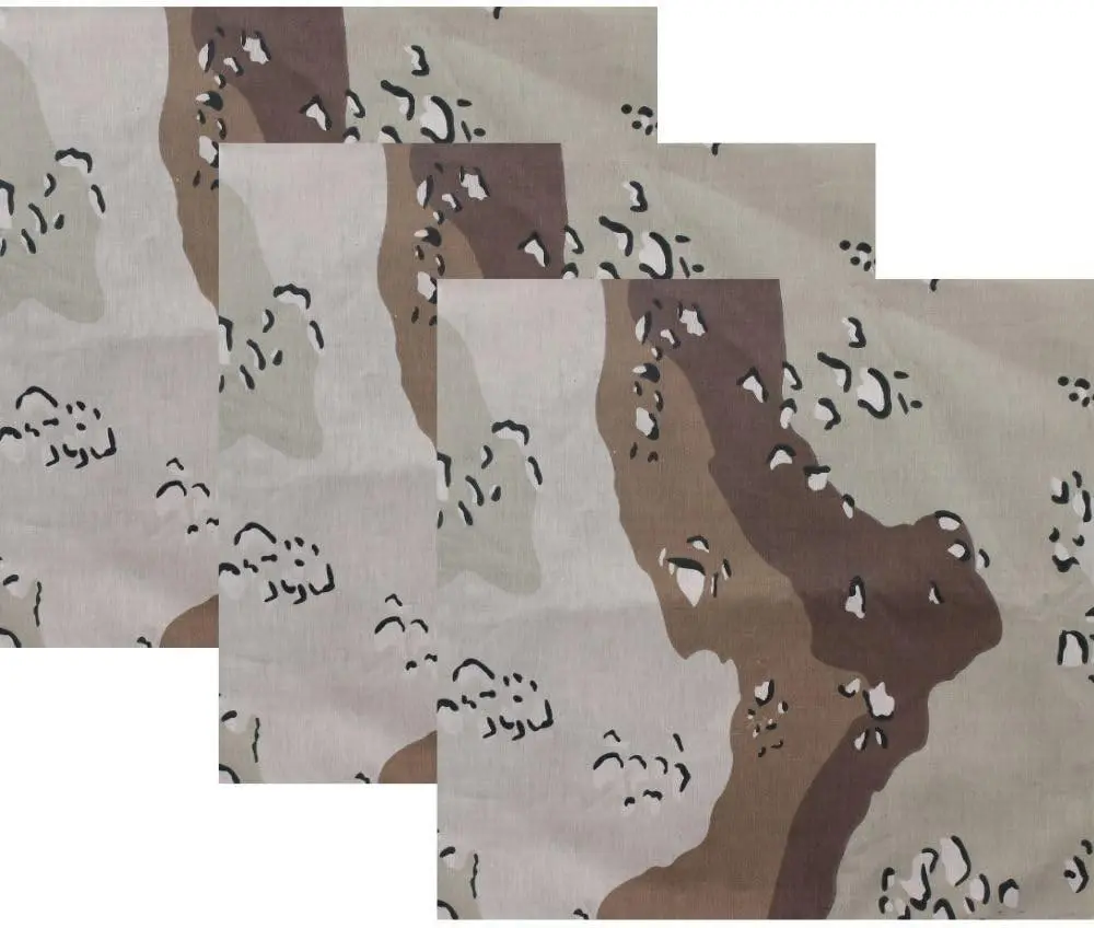 ARMYU Camouflage Military Bandana 3 Pack 22x22 Cotton Camo Head Scarf Do Rag Tactical Hunting Face Wrap