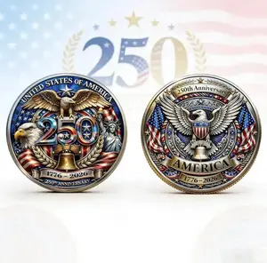 United States 250th Anniversary Eagle And Flags Commemorative Coin, 4th Of July Independence Day Souvenir Coin, Patriotic Heritage Collection, 1776 To 2026 Celebration, American History Gift | 250326.C00694.ID03