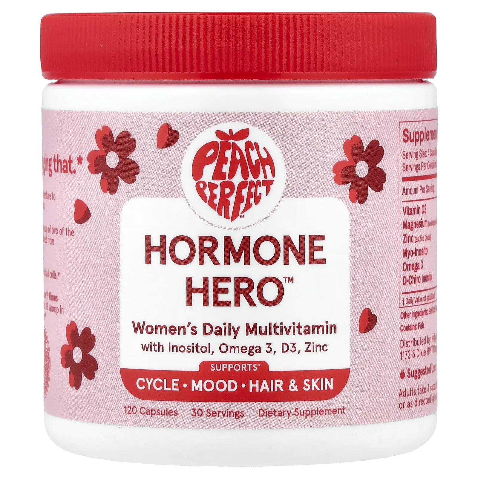 Peach Perfect Hormone Hero™, Women's Daily Multivitamin, 120 Capsules