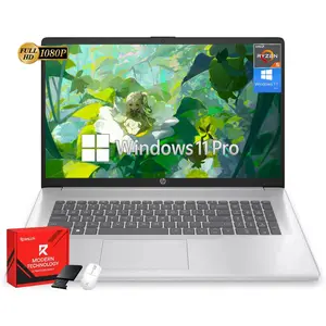 HP 17 inch Business Laptop Computer, 17.3" FHD Display, AMD Ryzen 5 7430U, Windows 11 Pro, Numeric Keypad, WiFi 6 (Up to 32GB RAM + Up to 1TB SSD)
