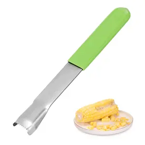 Corn Prep Peeler Joochi Stainless Steel Corn Stripping Tool Corn Cobber Remover Tools Cob Corn Stripper Thresher Quickly Remove Fresh & Boiled Corn Kernels Kitchen Gadget Chef Gift Idea (Green)