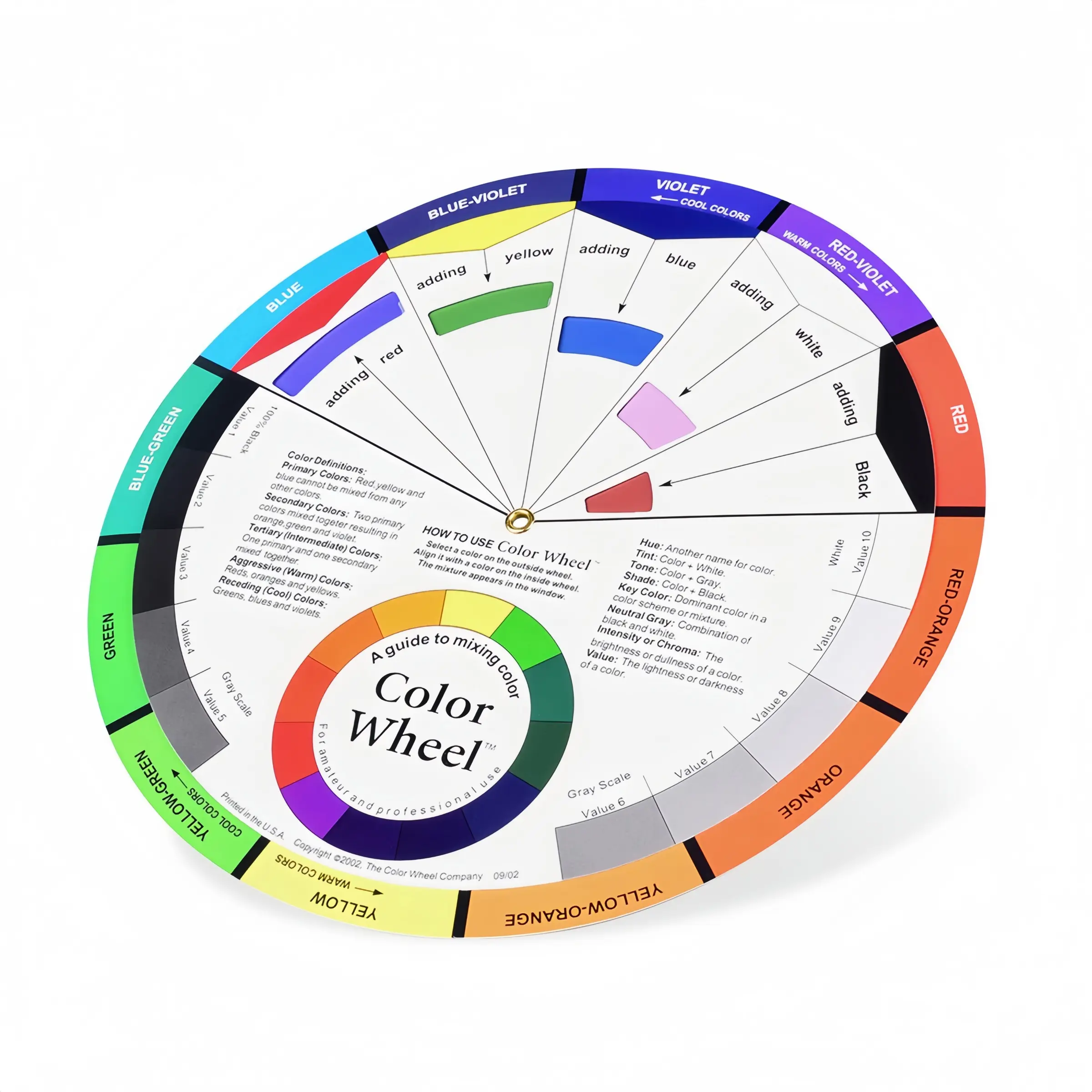 Color Wheel Card Set, Professional Art Supplies Color Chart, Art Materials, Multipurpose Art Supplies, Arts And Crafts Supplies, Two Sizes Available, Ideal for Painting & Nail Polish Mixing