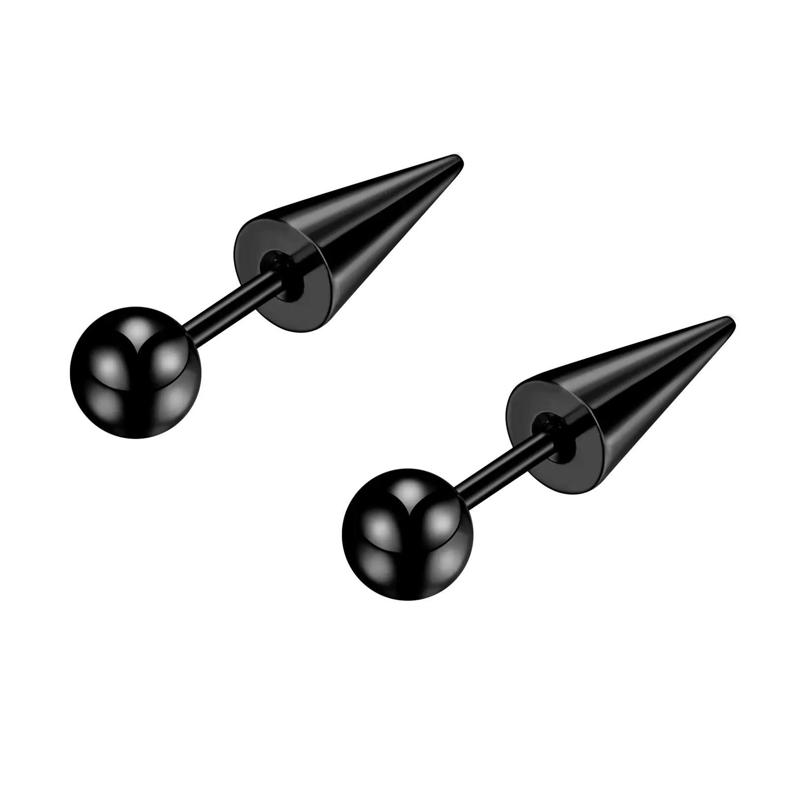 OIDEA Anti-Rust Stainless Steel Spike Stud Earrings - Hypoallergenic, Ball Shaped, Black Spikes, Helix Piercing & Cartilage Earrings for Men - Earring Stacks Inspo Costume Jewelry, Helix Piercing Earrings