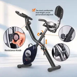 leikefitness LEIKE X Bike Ultra-Quiet Folding Exercise Bike, Magnetic Upright Bicycle with Heart Rate,LCD Monitor and easy to assemble