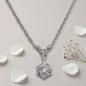 925 silver 1/4 carat lab grown diamond necklace with 18” chain