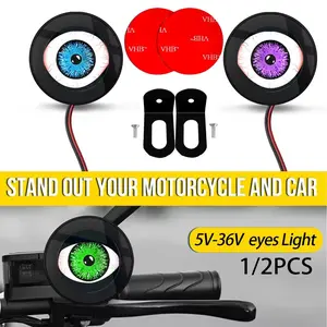 3D Dynamic Devil Eye LED Motorcycle Decorative Light Retrofit Kits Assembly OLED Screen Motorcycle Ambient Lamp DC5-36V