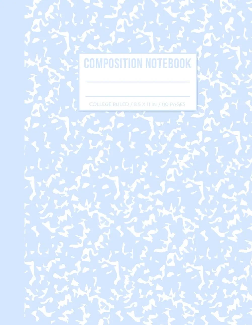 Baby Blue Marble Composition Notebook: Wide Ruled Pastel Blue | Cute Aesthetic School Supplies for Boys, Girls, Kids, and Teens | 8.5 x 11 inches 110 Pages