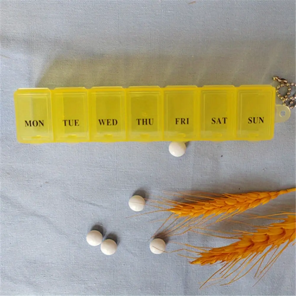 7 Day Pill Organizer Set, Portable Weekly Medicine Box, Travel Storage Case with Date Labels, Transparent Compartment Holder, Vitamin Organizer, Supplement Organizer