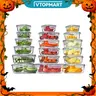 【Meal Prep】Vtopmart 18 Pack Glass Food Storage Containers with Airtight Lids, BPA Free, Reusable for Meal Prep, Lunch, Salads, Soups, Freshness Kitchen Rectangle Square Silicone,Halloween Christmas Gift ideas