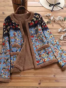 Fashion Fall Winter New Casual Floral Print Jacket, Commuter Outdoor Indoor Wear, Stylish Outerwear for Men and Women