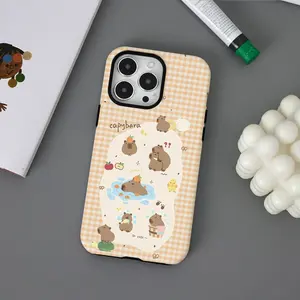 Cute Cartoon Hippo Pattern Phone Case, Decorative Phone Protector Cover, Phone Accessories Compatible with iPhone 16 15 14 13 12 11 Plus Pro Max, Casing