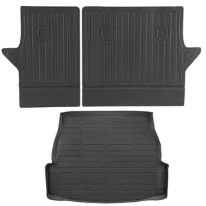 VEVOR Cargo Mats Compatible with Toyota RAV4 2019-2024, Summervibes,Summervibes, Custom Fit TPE Cargo Liner Set for SUVs, Trunk and Rear Back Seat Protector Replacement, Black, Trunk Mat and Backrest Mats
