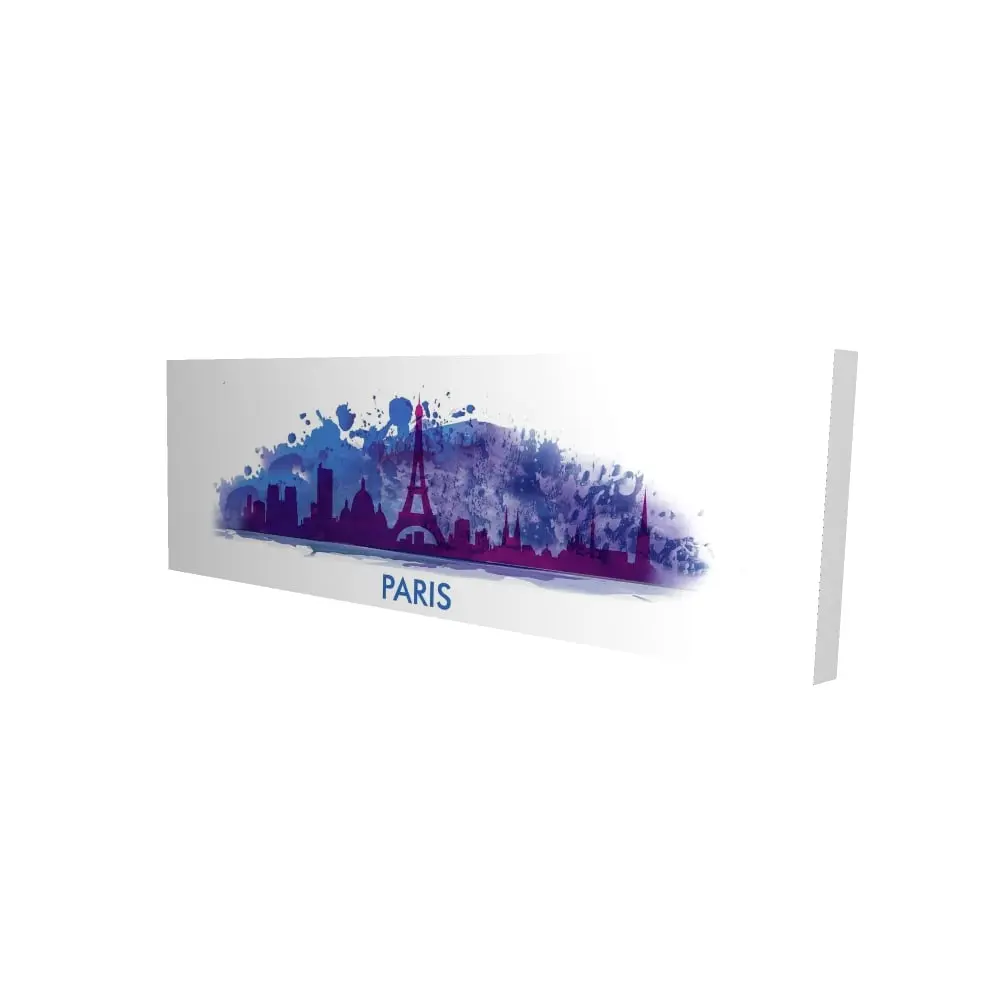 Begin Home Decor 2080-1648-CI98 16 x 48 in. Paris Paint Splash Silhouette Canvas - Purple Bedroom Decor