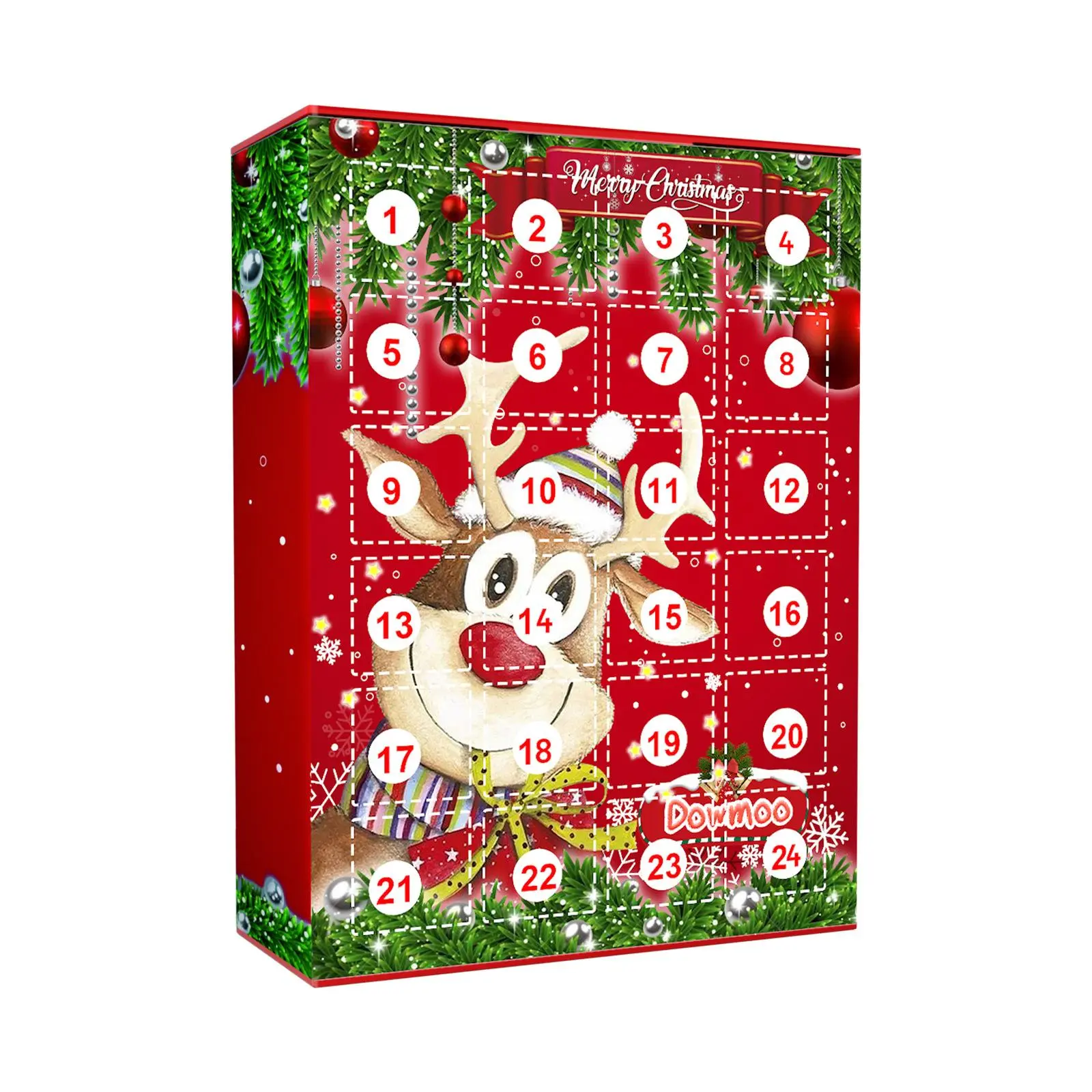 Dowmoo Christmas Keychain Blind Box 24 Days Coming Elk Holiday Calendar Blind Box Resin Pendant Gift Box