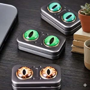 Magnetic Fidget Slider Toy, Metal EDC Stress Relief Toy, Satisfying Push & Spin, Anxiety Relief Desk Toy for Adults