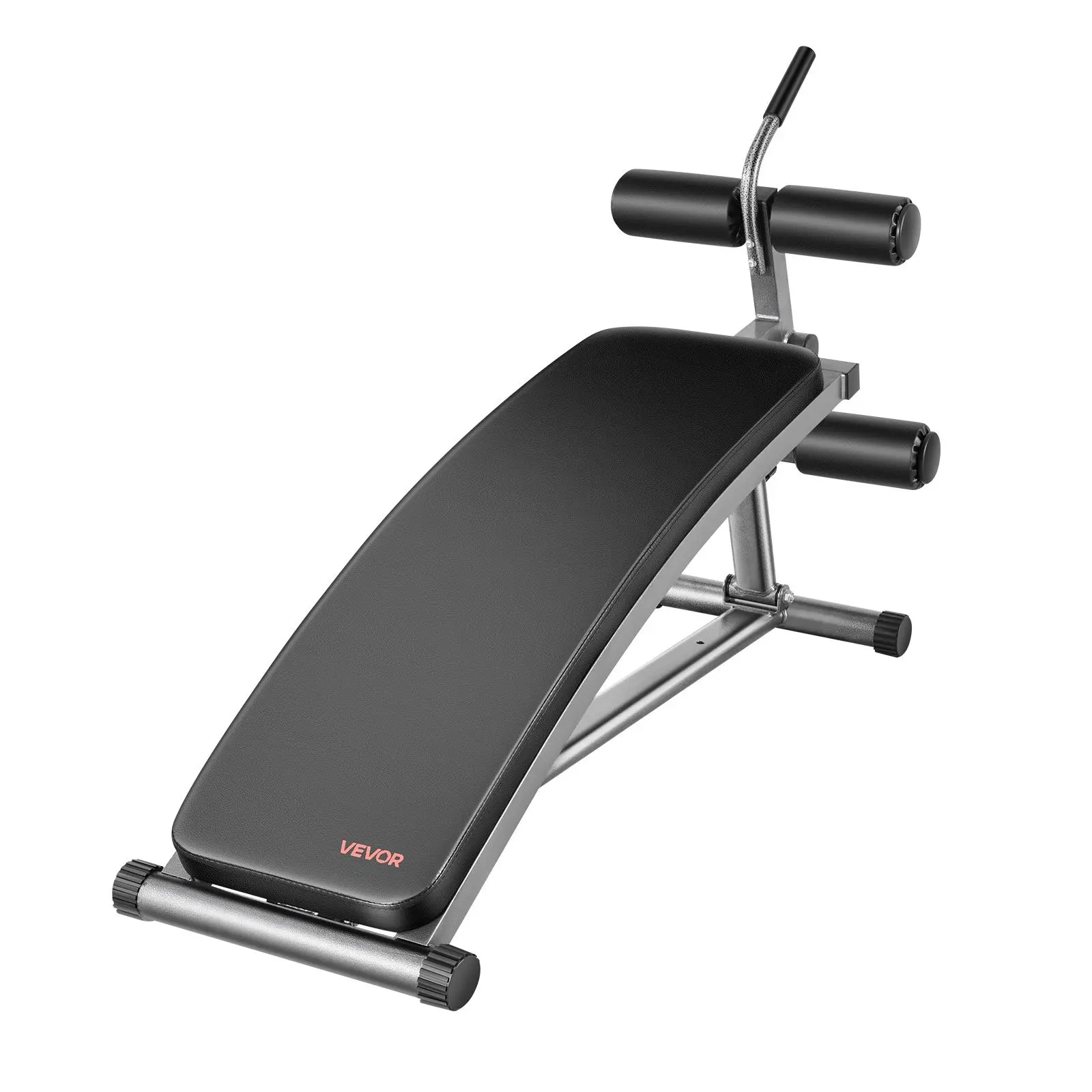 VEVOR Sit Up Bench, Curved Decline Ab Bench with Reverse Crunch Handle, with 6 Adjustable Height Setting, Heavy Duty Steel, 600 Lbs Capacity for Home Gym Workouts, Strength Training, Full Body Muscles, Bodybuilding Adjustable Benches, High#BacktoSchool