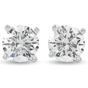 2 Ct 14k White Gold Moissanite Screw Back Studs 6mm