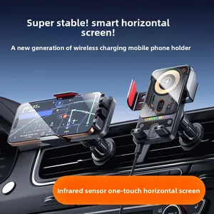 1 New 2-Motor Rotating Car Wireless Charger Mount 66W Magnetic Fast Charging Air Vent Navigation Stand One-Button Horizontal Screen for Stress-Free Travel